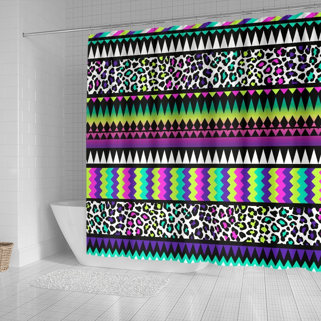 Animal Skin Aztec Rainbow Shower Curtain