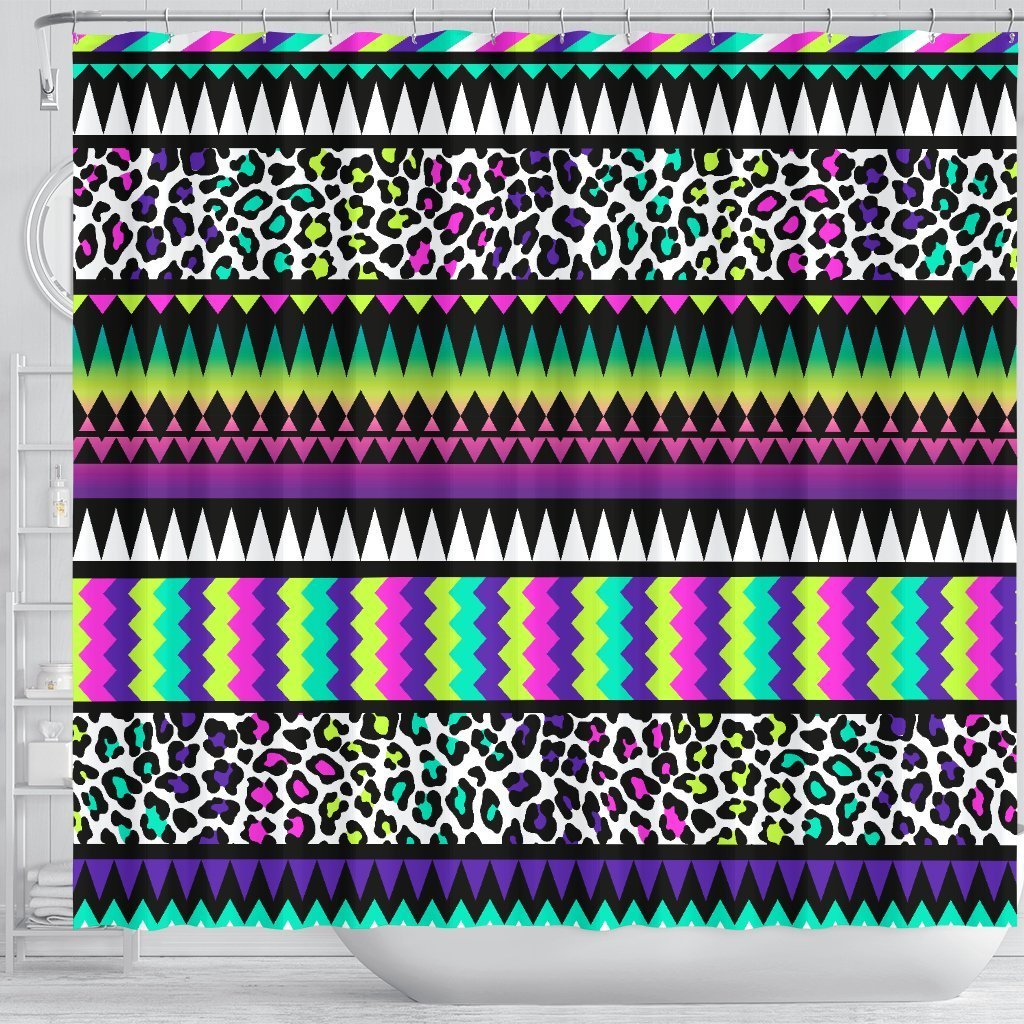 Animal Skin Aztec Rainbow Shower Curtain