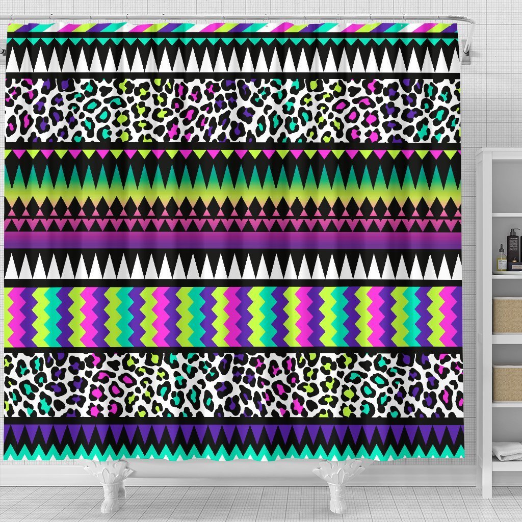 Animal Skin Aztec Rainbow Shower Curtain