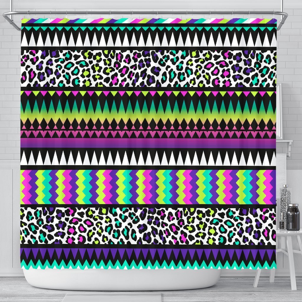 Animal Skin Aztec Rainbow Shower Curtain