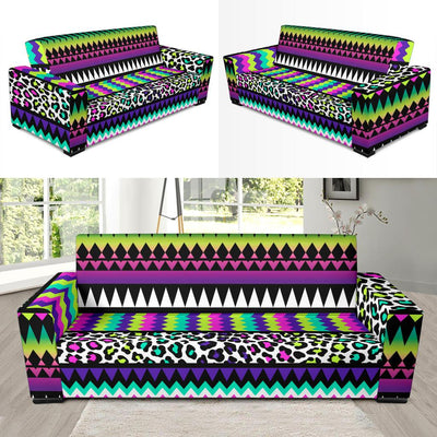 Animal Skin Aztec Rainbow Sofa Slipcover-JORJUNE.COM