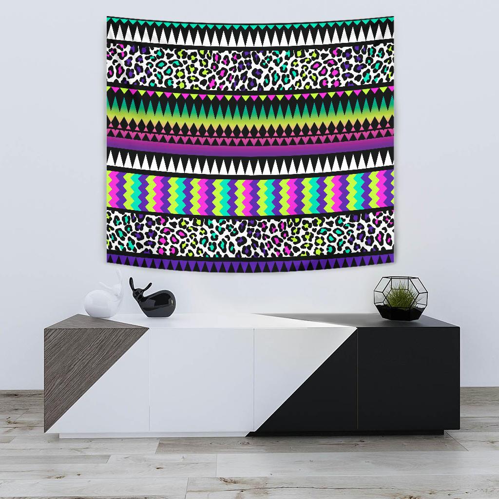 Animal Skin Aztec Rainbow Tapestry