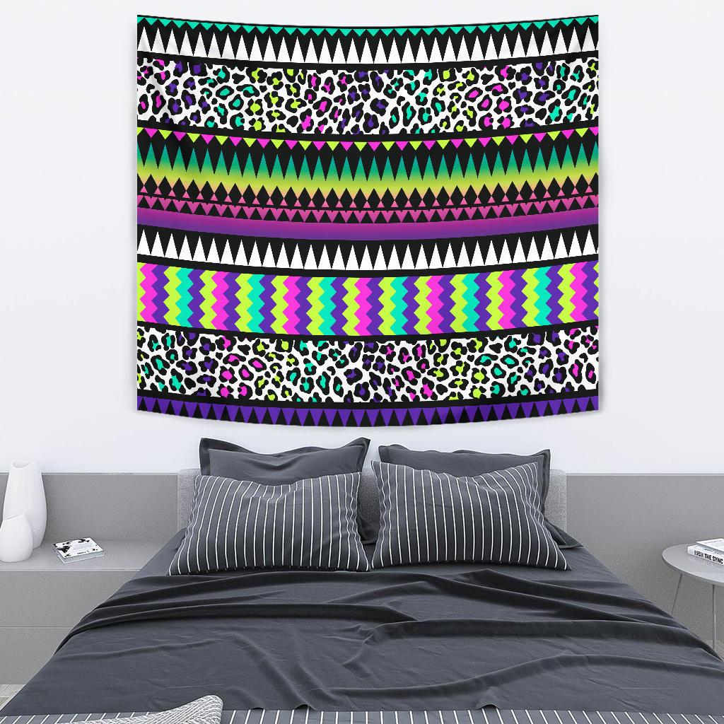 Animal Skin Aztec Rainbow Tapestry