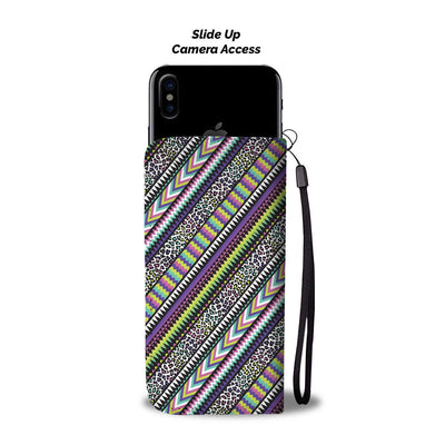 Animal Skin Aztec Rainbow Wallet Phone Case