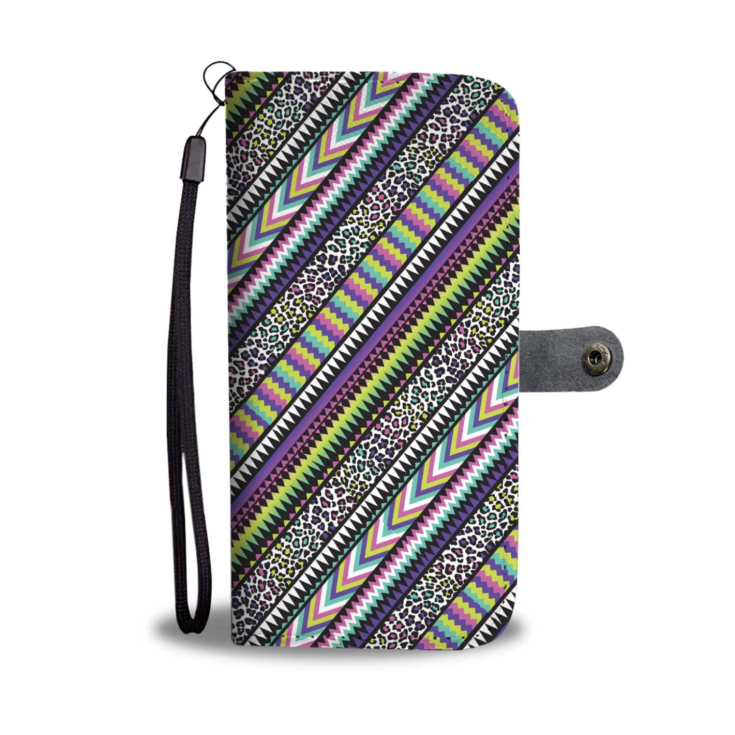 Animal Skin Aztec Rainbow Wallet Phone Case