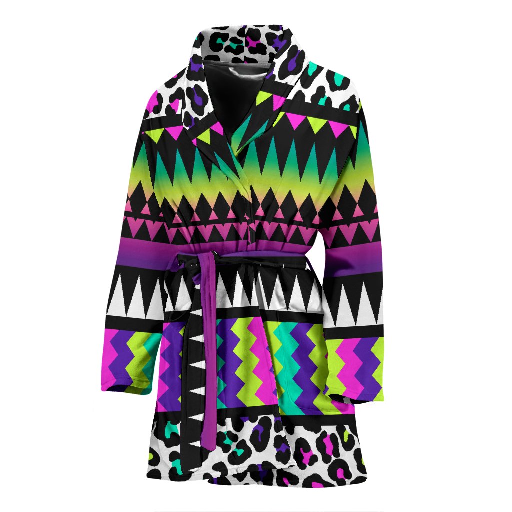Animal Skin Aztec Rainbow Women Bath Robe