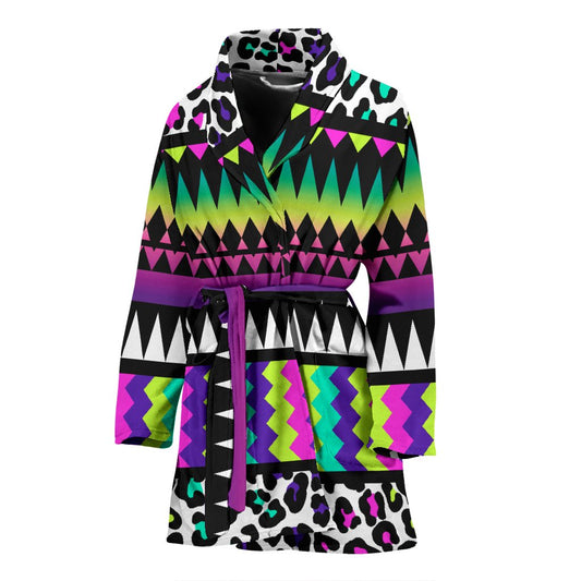 Animal Skin Aztec Rainbow Women Bath Robe