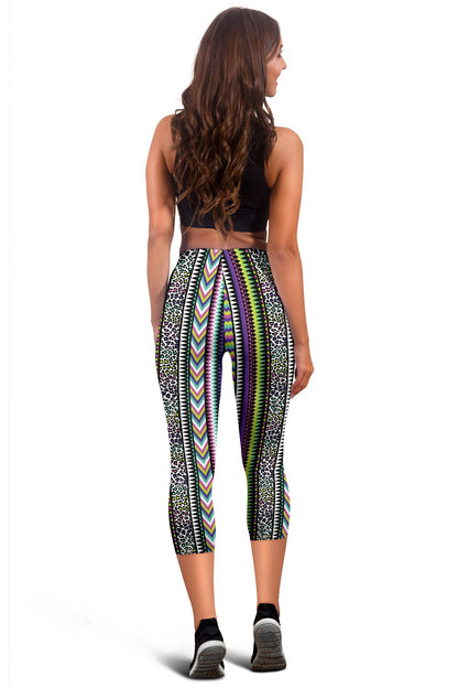 Animal Skin Aztec Rainbow Women Capris