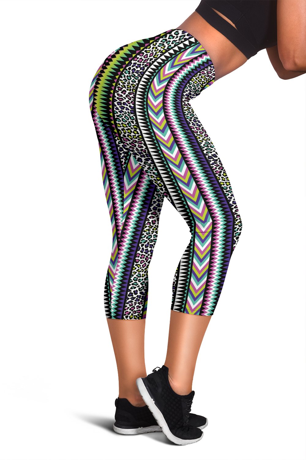 Animal Skin Aztec Rainbow Women Capris