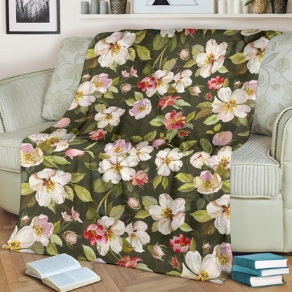 Apple blossom Pattern Print Design AB01 Fleece Blankete
