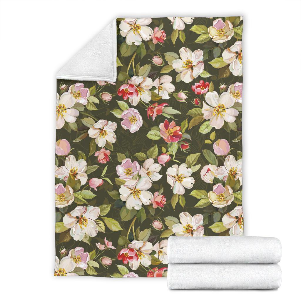 Apple blossom Pattern Print Design AB01 Fleece Blankete