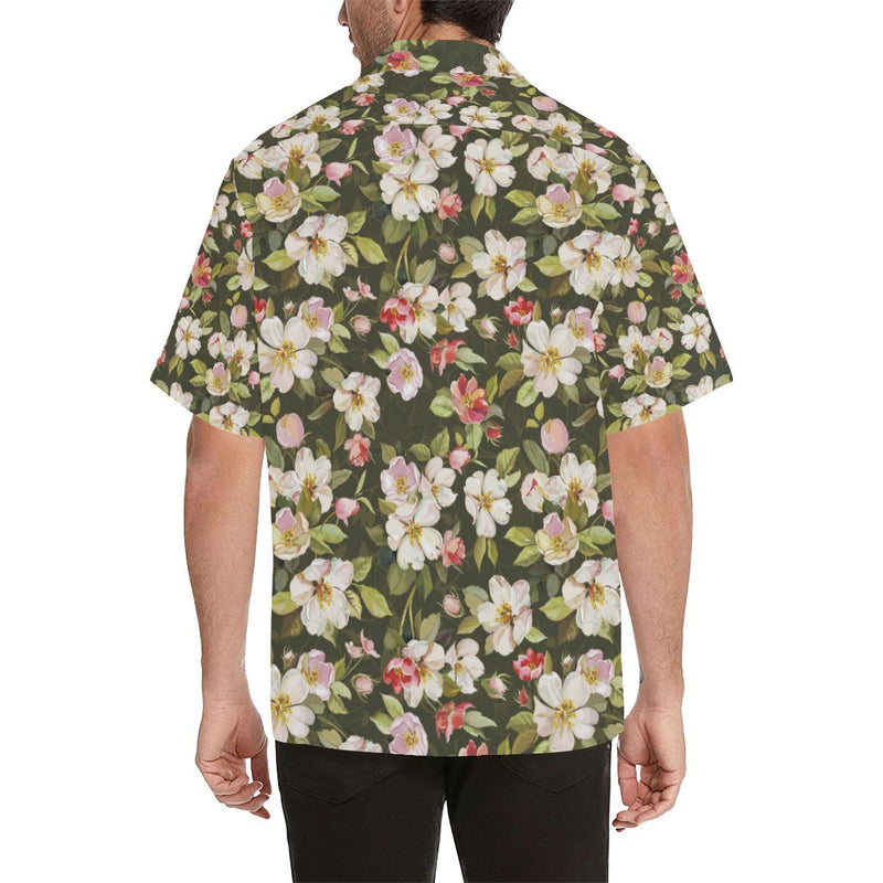 Apple blossom Pattern Print Design AB01 Men Hawaiian Shirt-JorJune