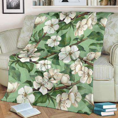 Apple blossom Pattern Print Design AB02 Fleece Blankete