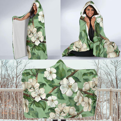 Apple blossom Pattern Print Design AB02 Hooded Blanket-JORJUNE.COM