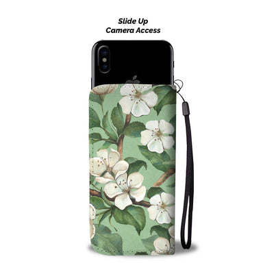 Apple blossom Pattern Print Design AB02 Wallet Phone Case