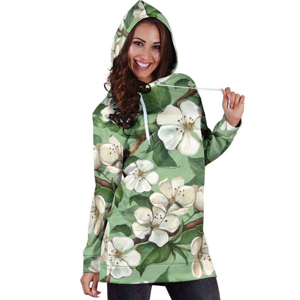 Apple blossom Pattern Print Design AB02 Women Hoodie Dress