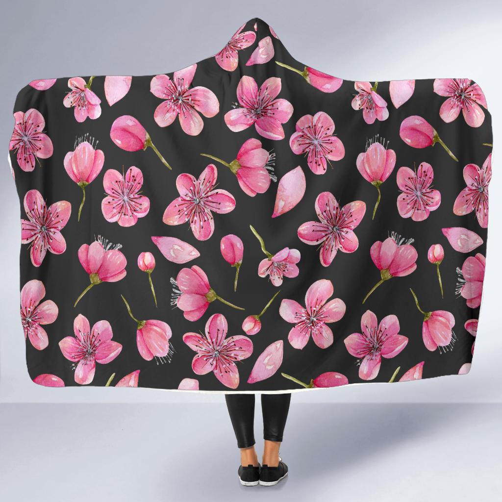Apple blossom Pattern Print Design AB03 Hooded Blanket-JORJUNE.COM