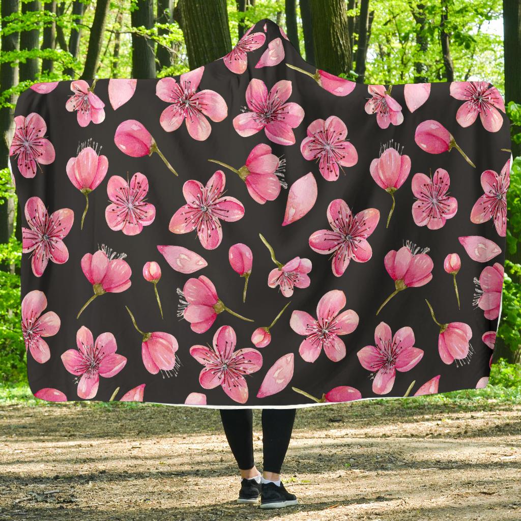 Apple blossom Pattern Print Design AB03 Hooded Blanket-JORJUNE.COM
