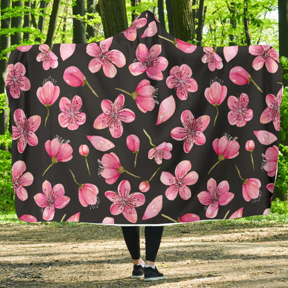Apple blossom Pattern Print Design AB03 Hooded Blanket-JORJUNE.COM