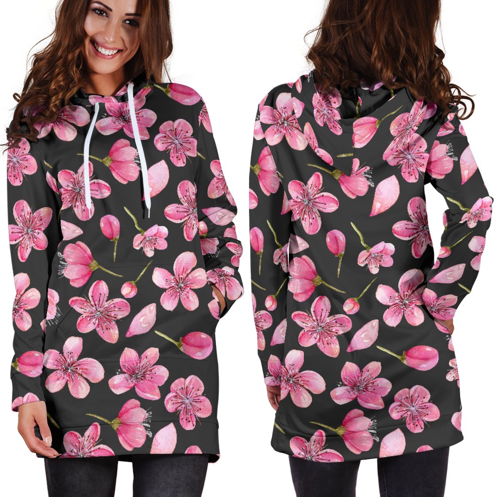 Apple blossom Pattern Print Design AB03 Women Hoodie Dress