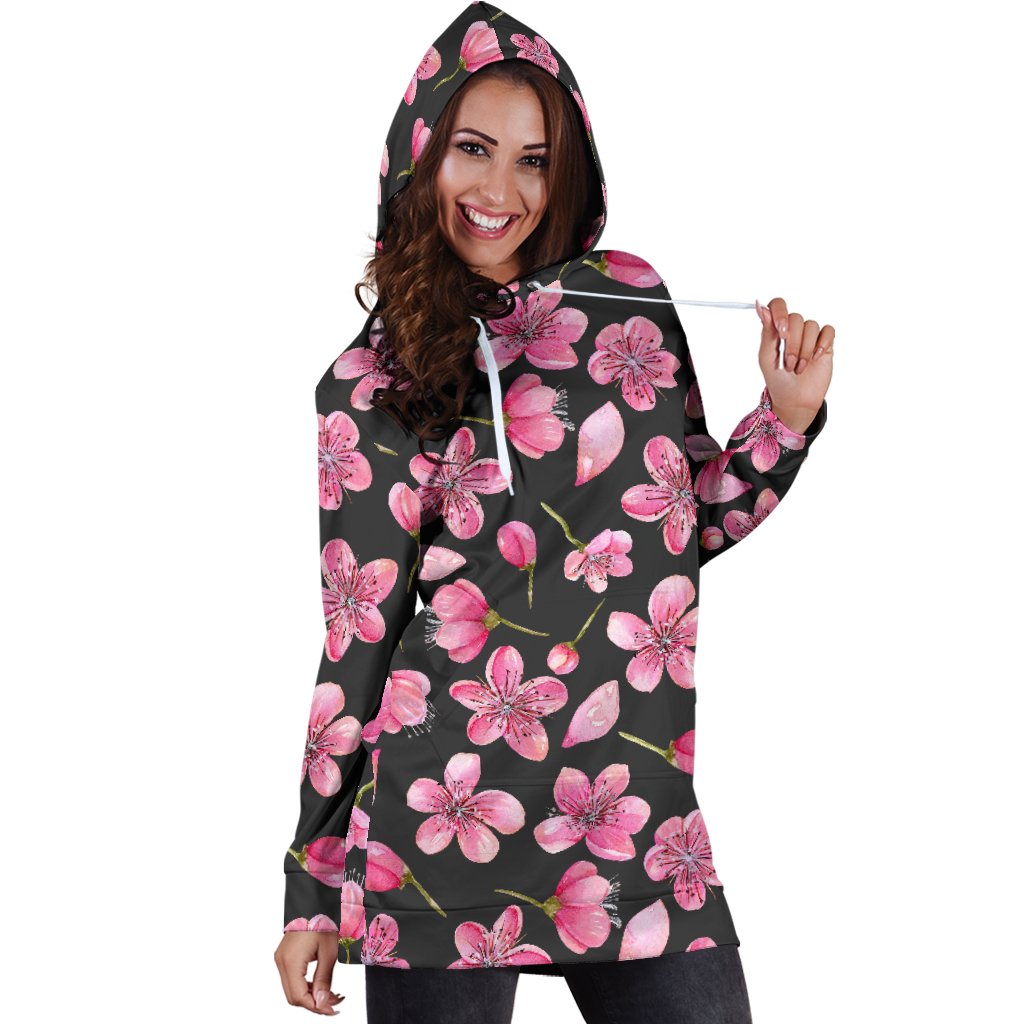 Apple blossom Pattern Print Design AB03 Women Hoodie Dress