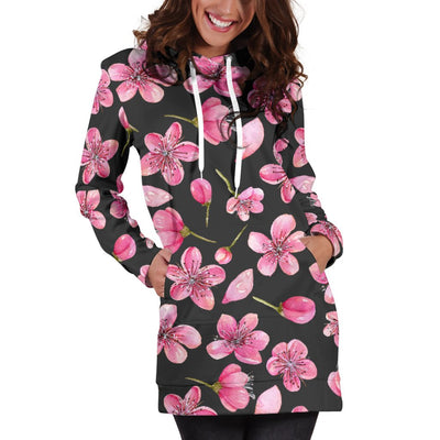 Apple blossom Pattern Print Design AB03 Women Hoodie Dress