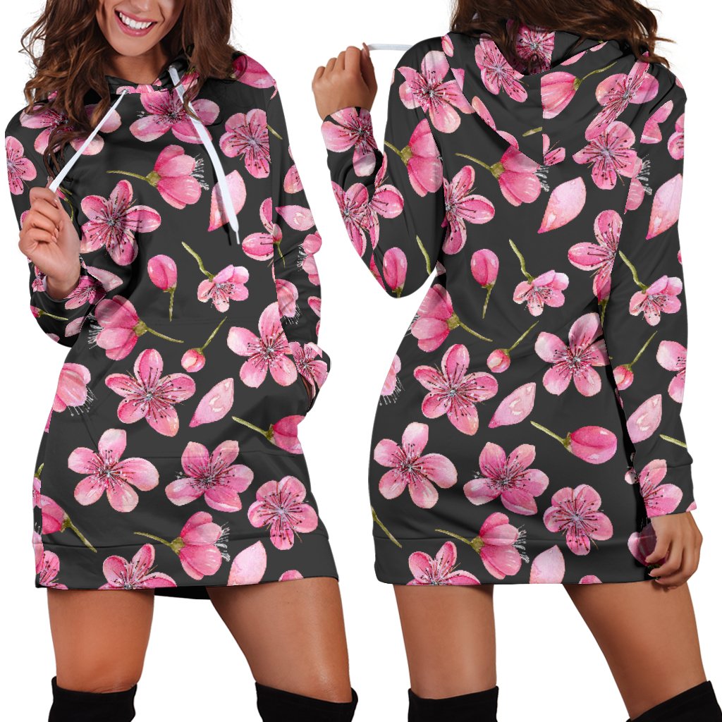 Apple blossom Pattern Print Design AB03 Women Hoodie Dress