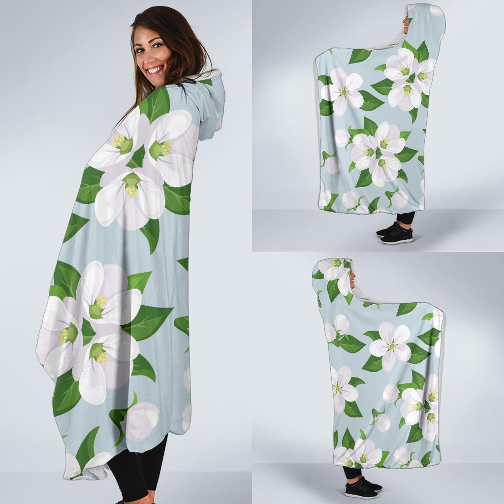Apple blossom Pattern Print Design AB04 Hooded Blanket-JORJUNE.COM