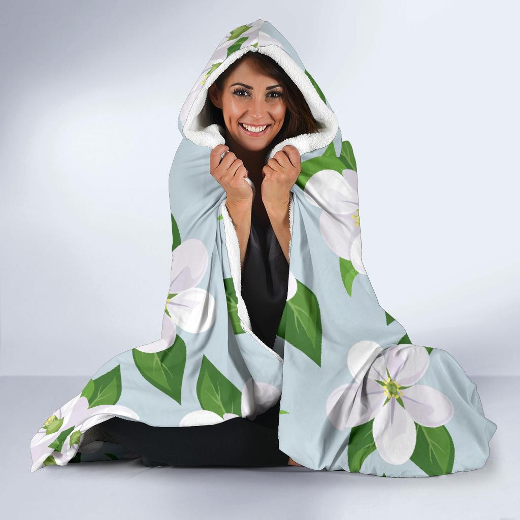 Apple blossom Pattern Print Design AB04 Hooded Blanket-JORJUNE.COM