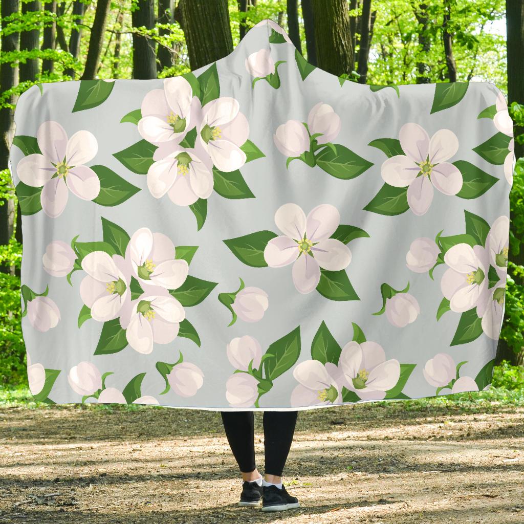 Apple blossom Pattern Print Design AB04 Hooded Blanket-JORJUNE.COM