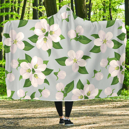 Apple blossom Pattern Print Design AB04 Hooded Blanket-JORJUNE.COM