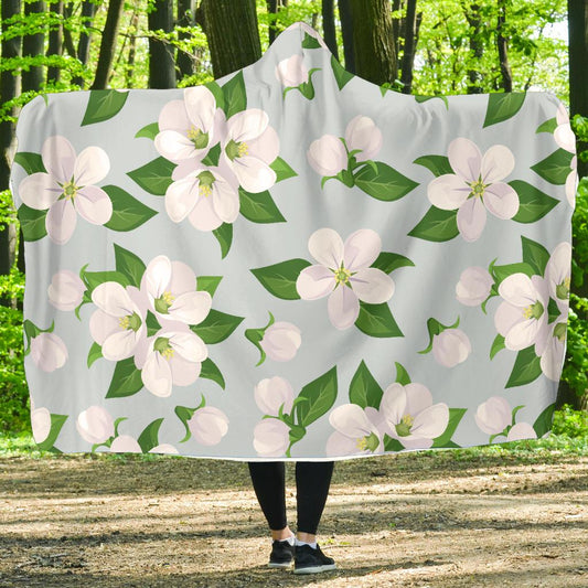Apple blossom Pattern Print Design AB04 Hooded Blanket-JORJUNE.COM