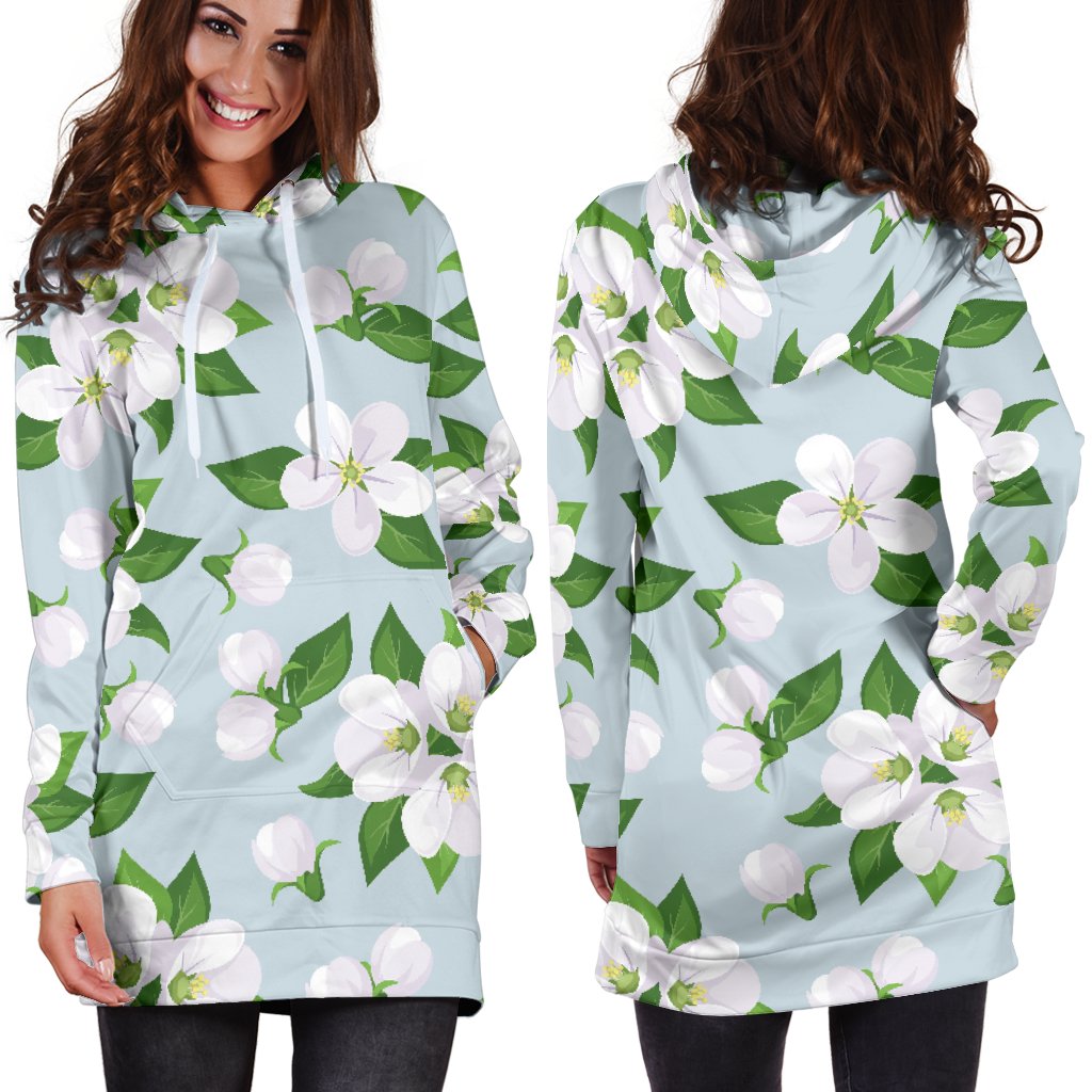 Apple blossom Pattern Print Design AB04 Women Hoodie Dress