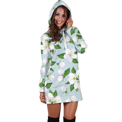 Apple blossom Pattern Print Design AB04 Women Hoodie Dress