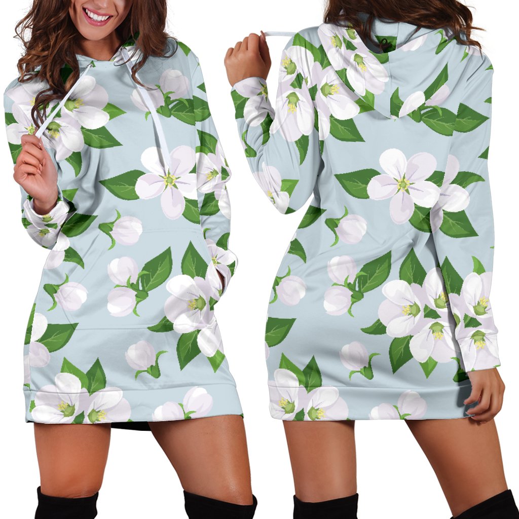 Apple blossom Pattern Print Design AB04 Women Hoodie Dress