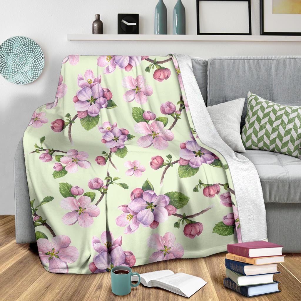 Apple blossom Pattern Print Design AB05 Fleece Blankete