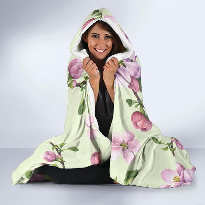 Apple blossom Pattern Print Design AB05 Hooded Blanket-JORJUNE.COM