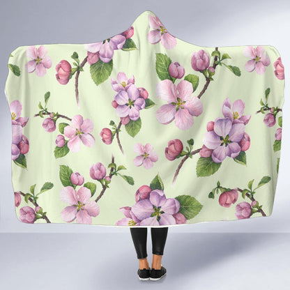 Apple blossom Pattern Print Design AB05 Hooded Blanket-JORJUNE.COM