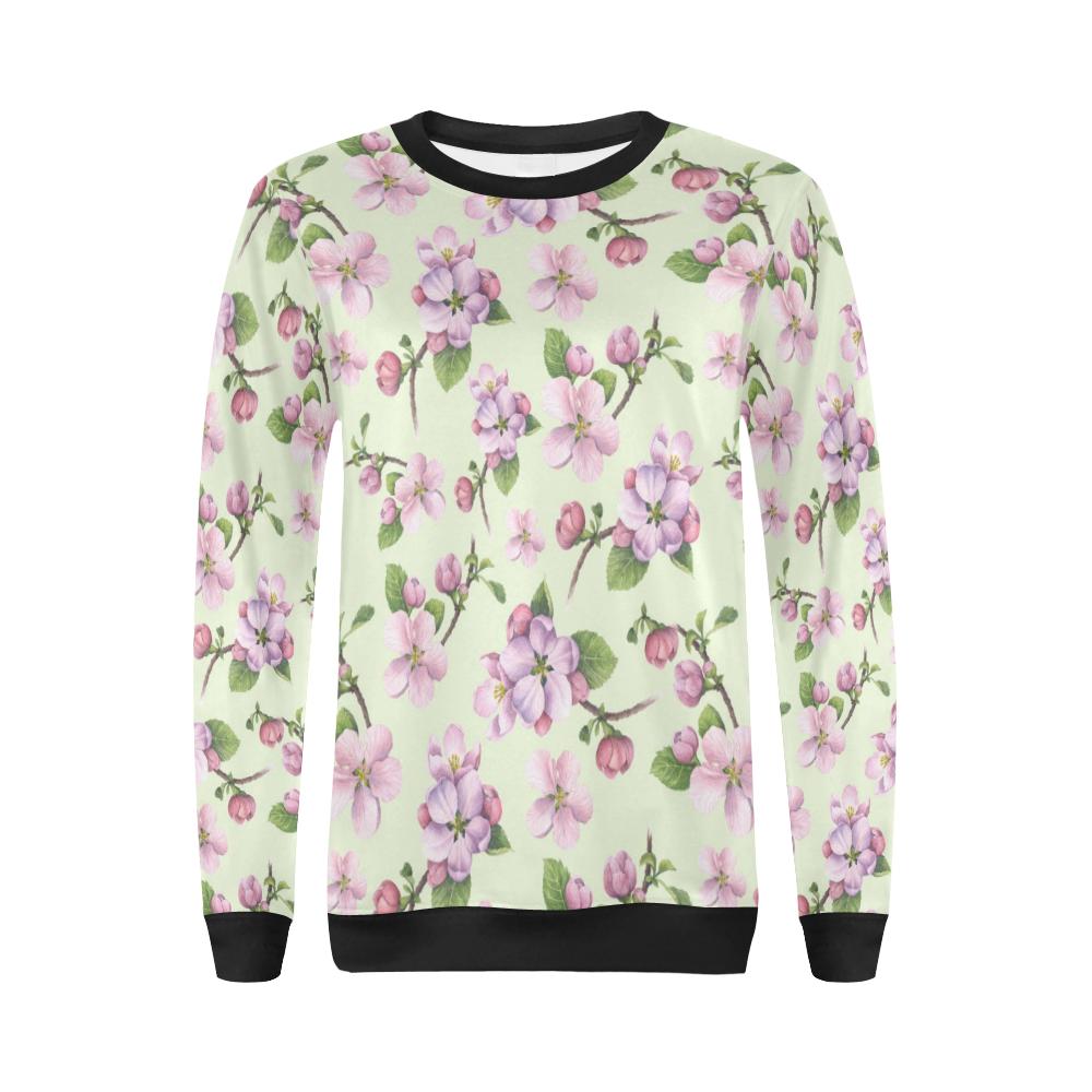 Apple blossom Pattern Print Design AB05 Women Long Sleeve Sweatshirt-JorJune