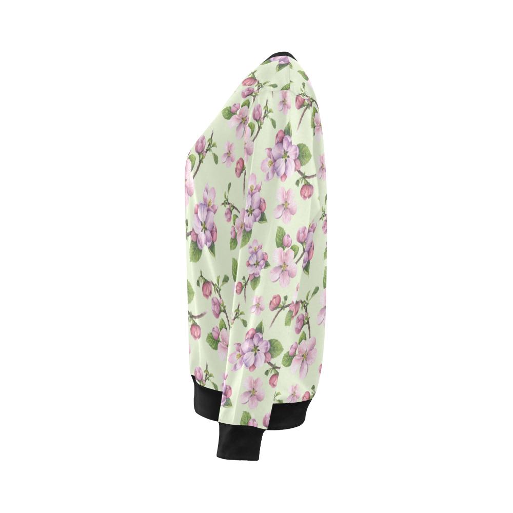Apple blossom Pattern Print Design AB05 Women Long Sleeve Sweatshirt-JorJune