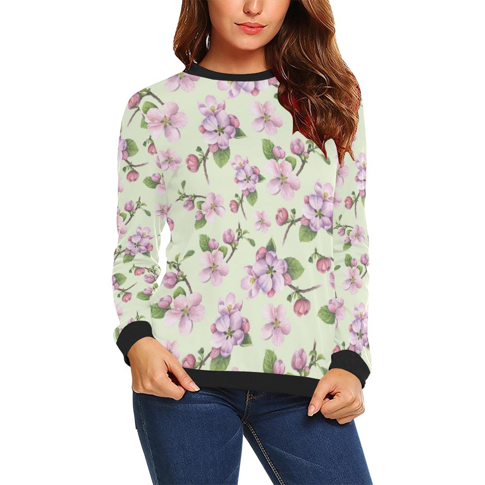 Apple blossom Pattern Print Design AB05 Women Long Sleeve Sweatshirt-JorJune