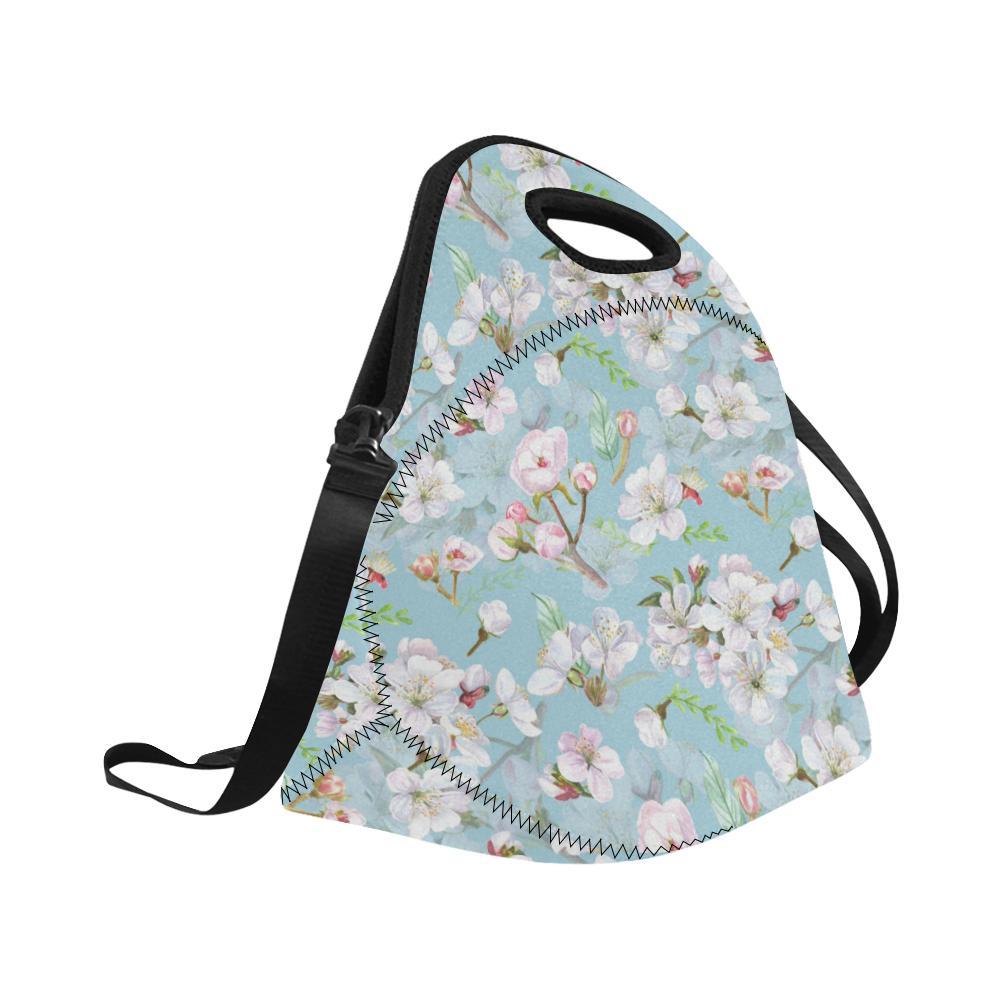 Apple blossom Pattern Print Design AB06 Neoprene Lunch Bag-JorJune