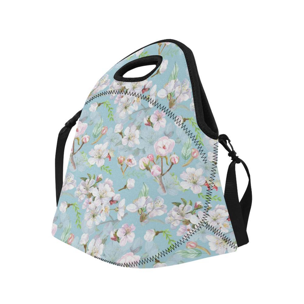 Apple blossom Pattern Print Design AB06 Neoprene Lunch Bag-JorJune
