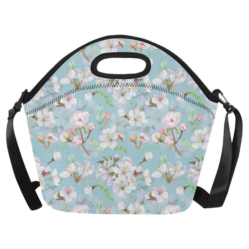 Apple blossom Pattern Print Design AB06 Neoprene Lunch Bag-JorJune