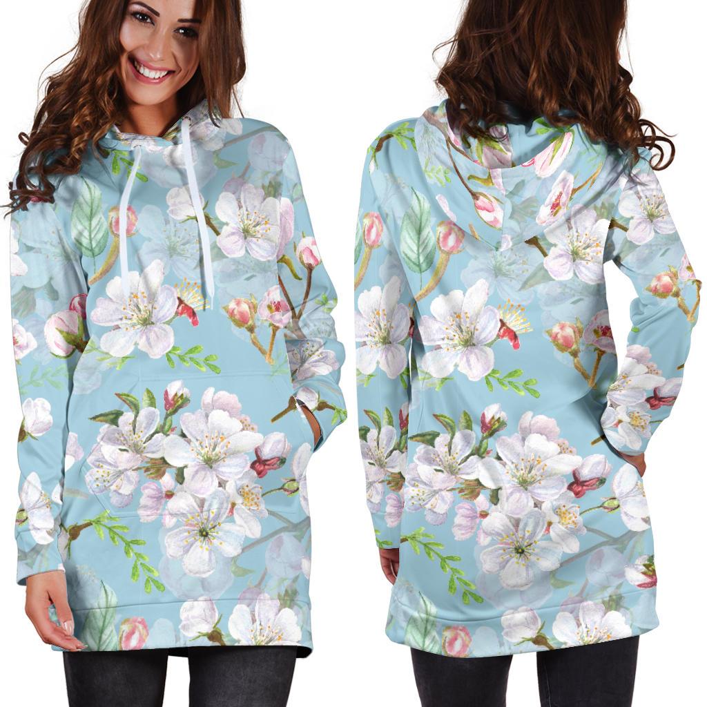 Apple blossom Pattern Print Design AB06 Women Hoodie Dress