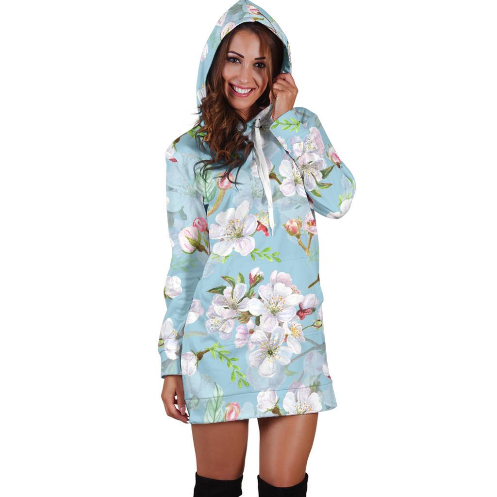 Apple blossom Pattern Print Design AB06 Women Hoodie Dress