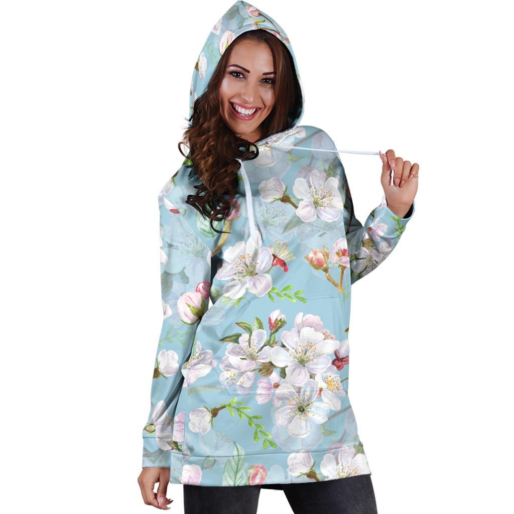 Apple blossom Pattern Print Design AB06 Women Hoodie Dress