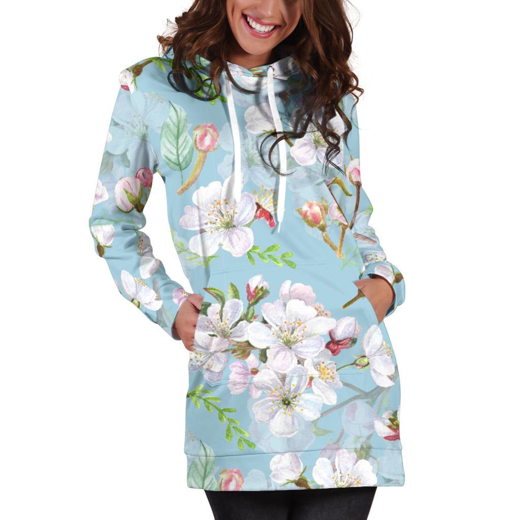 Apple blossom Pattern Print Design AB06 Women Hoodie Dress