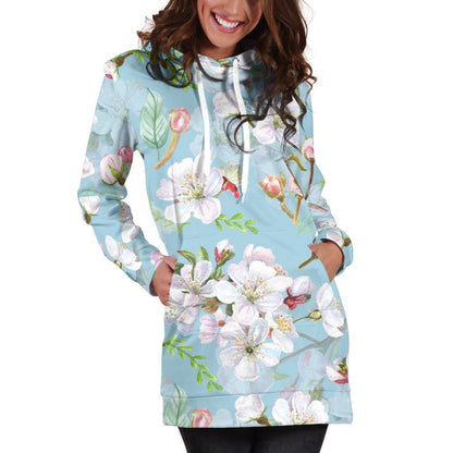 Apple blossom Pattern Print Design AB06 Women Hoodie Dress