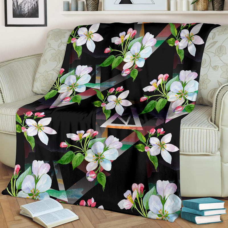 Apple blossom Pattern Print Design AB07 Fleece Blankete